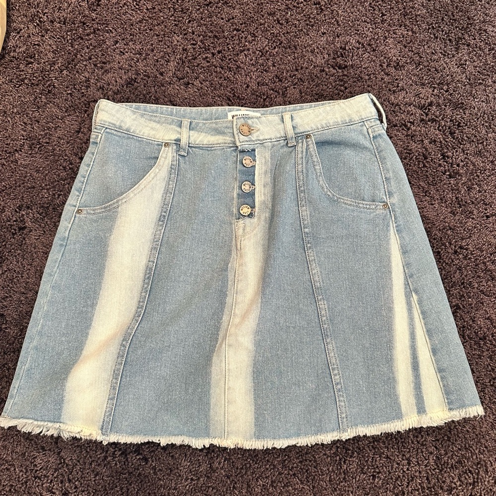 Light Blue Denim A-Line Skirt Mini Jean Skirt